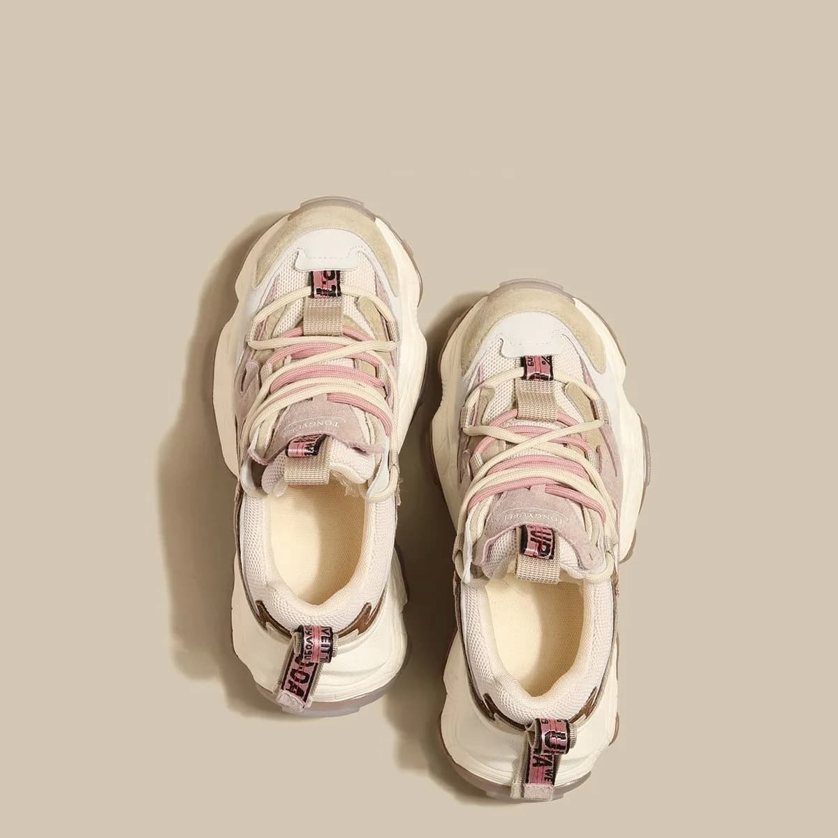 Women's Genuine Leather Chunky Sneakers, 2026 Spring Autumn Unique Height Increasing Casual Shoes, Versatile Thick Sole Fashion 3