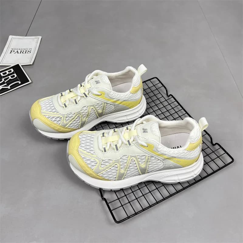 Women's Lightweight Chunky Sneakers, 2026 Summer New Soft Leather Breathable Mesh Casual Shoes, Versatile Outdoor Hiking Jogging 4