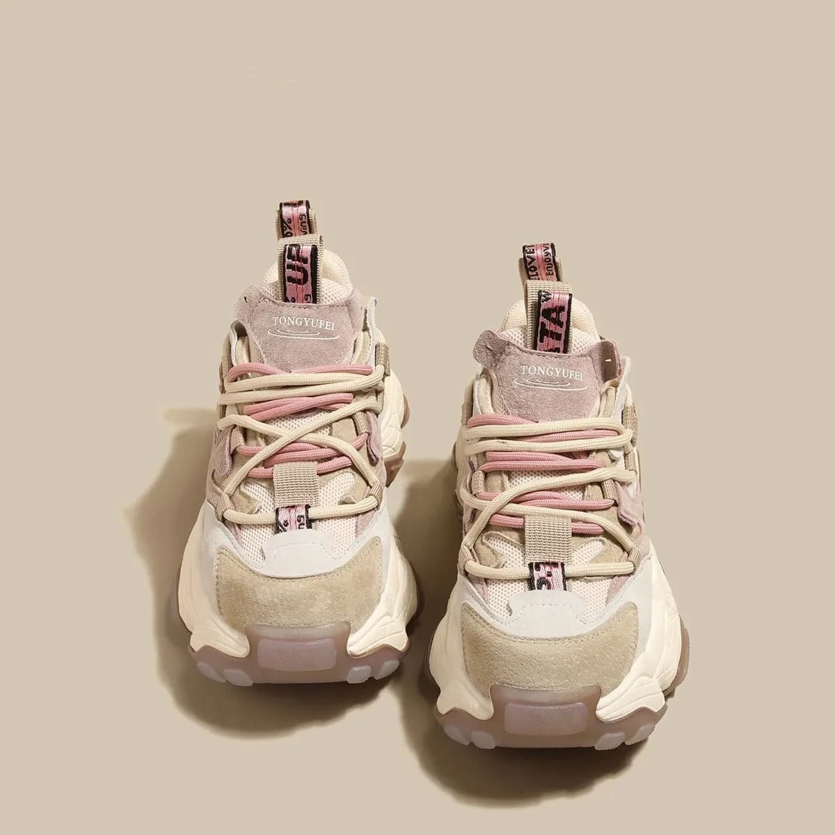 Women's Genuine Leather Chunky Sneakers, 2026 Spring Autumn Unique Height Increasing Casual Shoes, Versatile Thick Sole Fashion 5